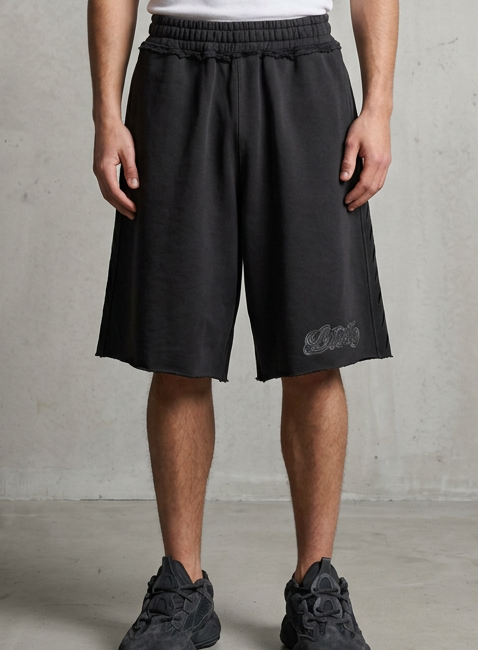 “LEVAREL LOGO" BAGGY SHORTS　[BLACK]