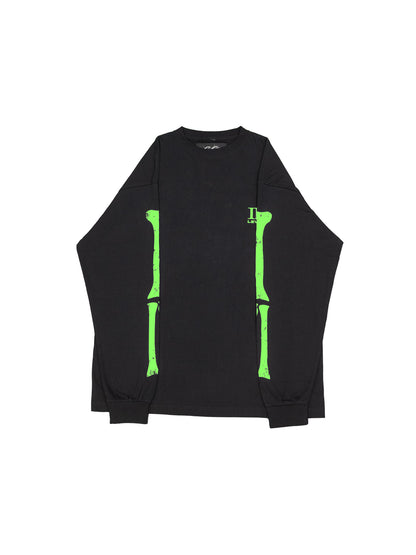 "Crack Bone" L/S TEE［BLACK x GREEN］