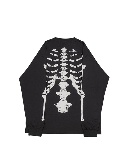 "Crack Bone" L/S TEE［BLACK x GRAY］