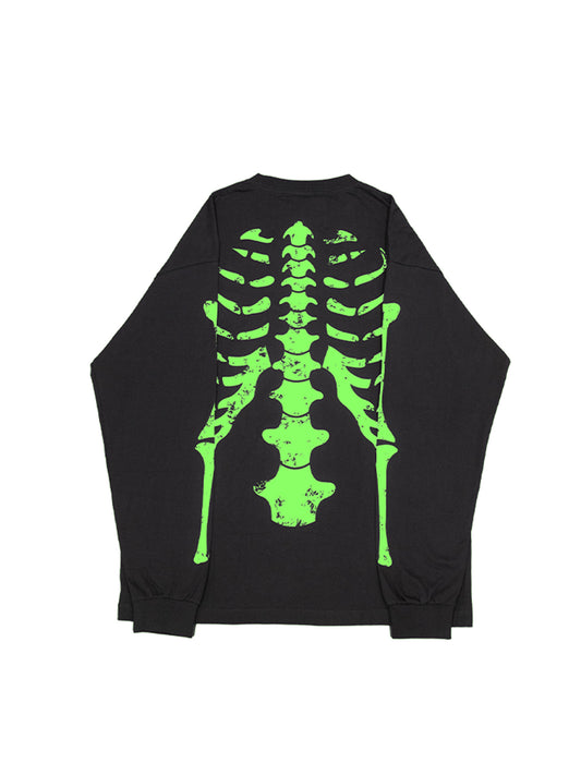 "Crack Bone" L/S TEE［BLACK x GREEN］