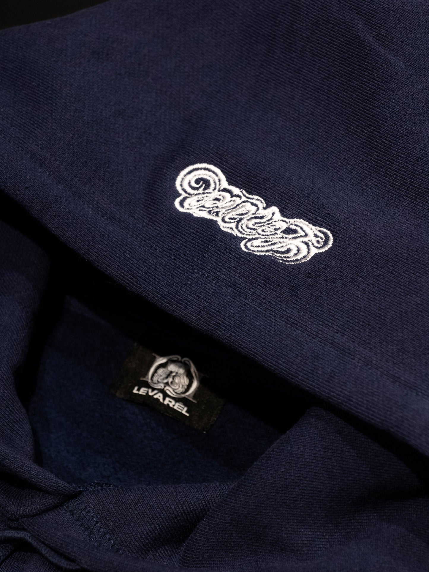 “LEVAREL LOGO" WRAP UP HOODIE  [NAVY]